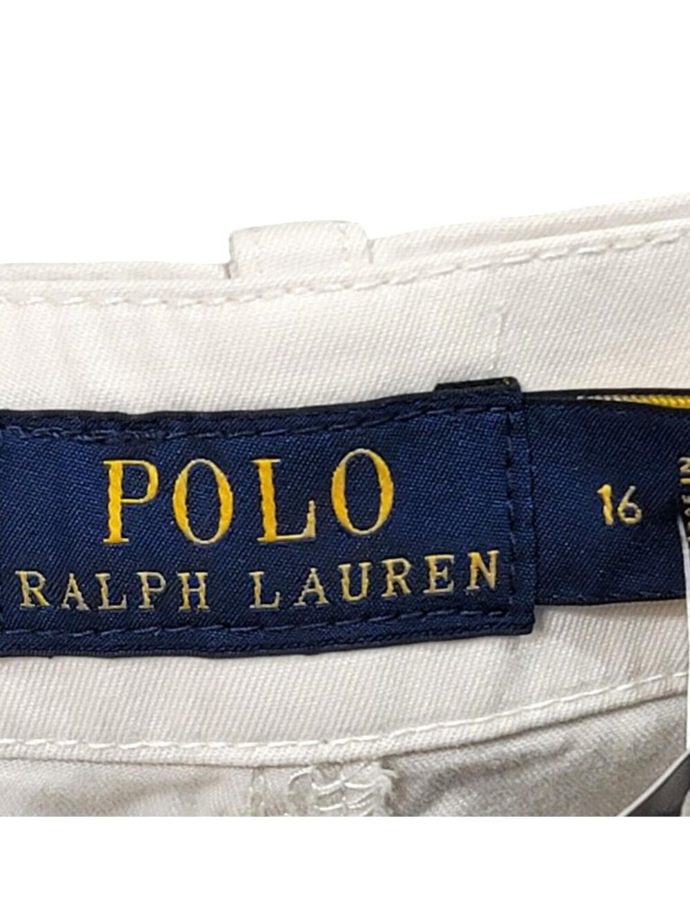 Polo by Ralph Lauren white cotton shorts 16 FLAW - Picture 4 of 7